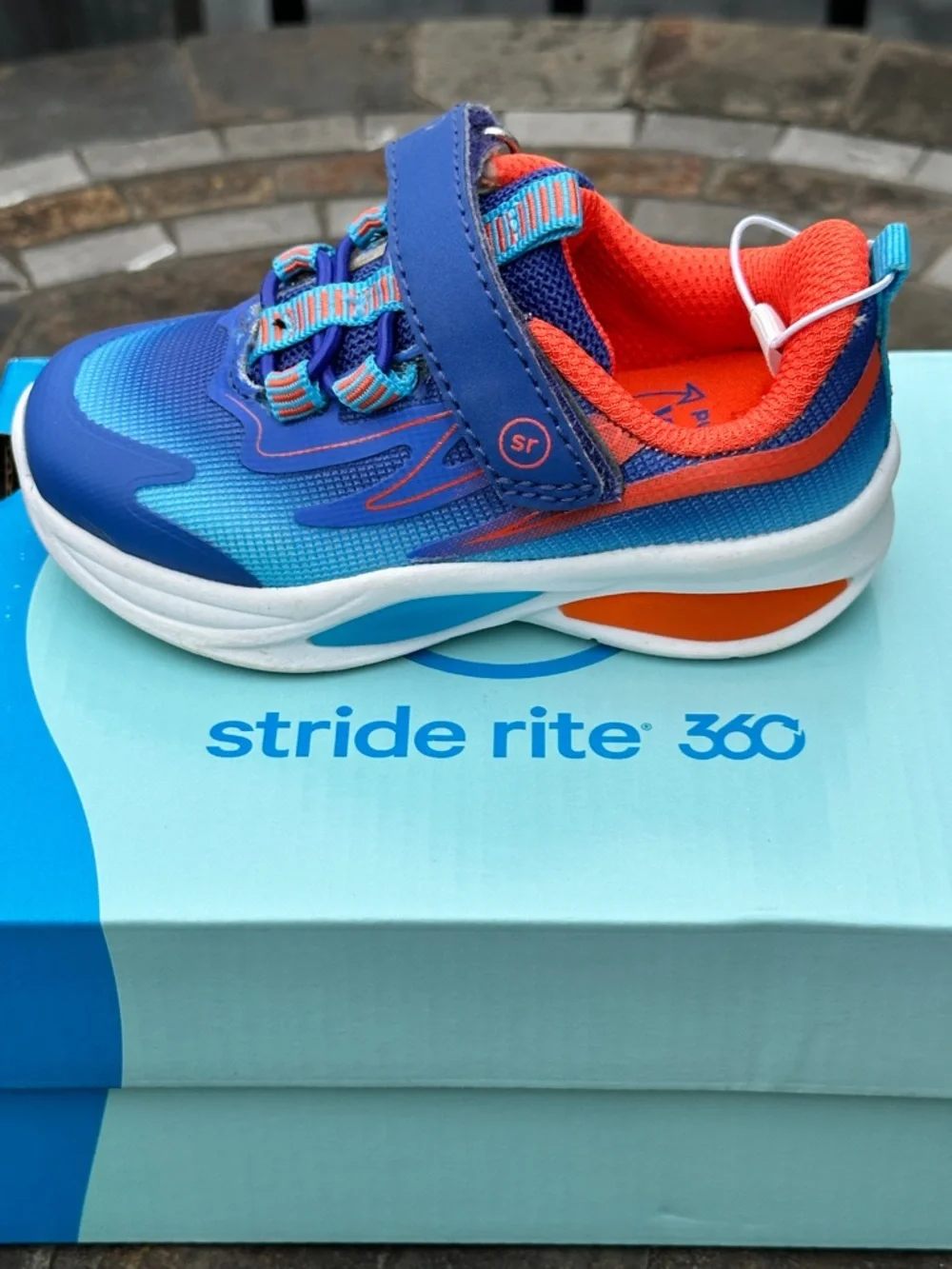 Stride Rite Little Kids Light Up Sneakers (Blue / Orange) - Toddler Youth 5K NEW